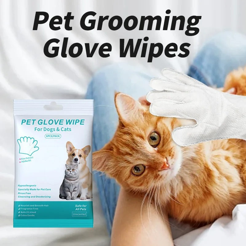 Pet Wipes Gloves for Dogs and Cats – Gentle Grooming, Alcohol-Free, Safe for Paws, Face & Body