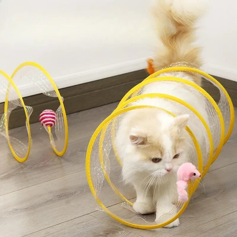 Folding Cat Tunnel Interactive Toy