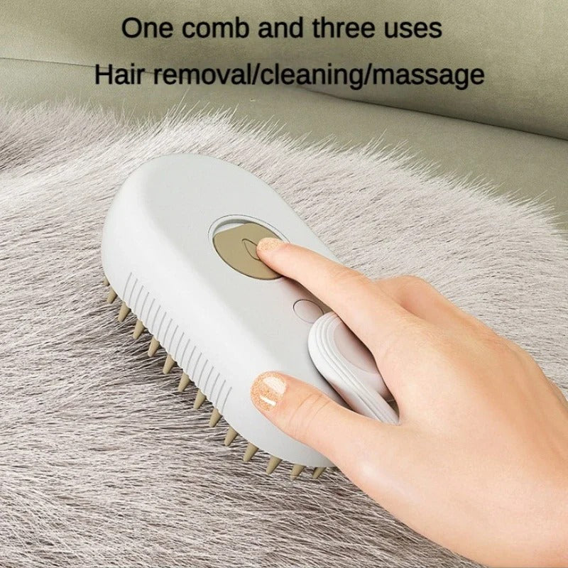 3-in-1 Pet Steam Grooming Brush
