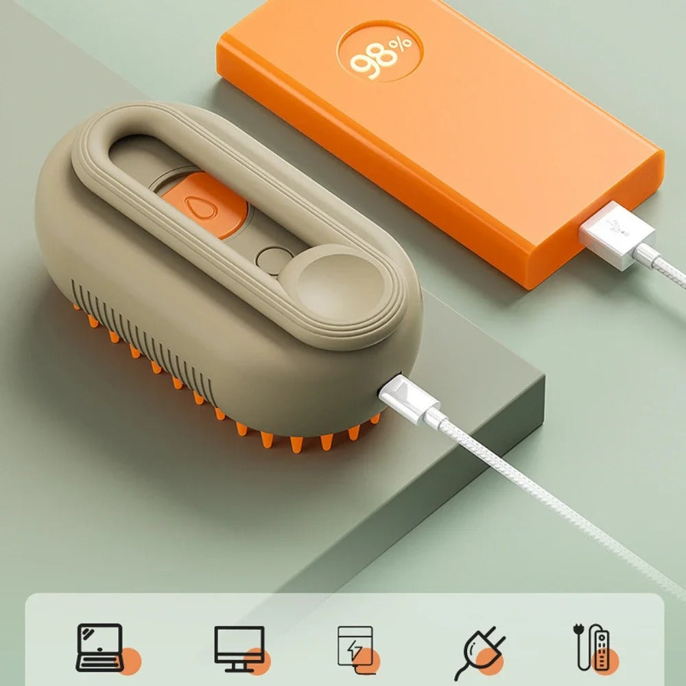 3-in-1 Pet Steam Grooming Brush